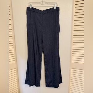 Chambray Blue linen blend Ann Taylor Wide-Leg Pants, size 10